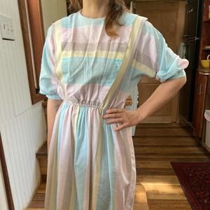 Vintage dreamy pastel colored cotton dress
